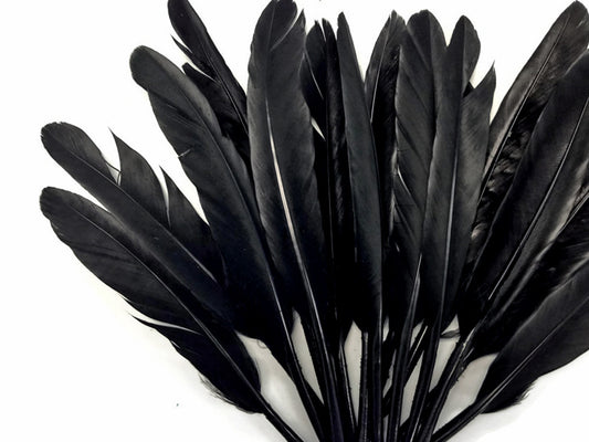 1/4 Lb. - Black Dyed Duck Cochettes Loose Wing Quill Wholesale Feather (Bulk)