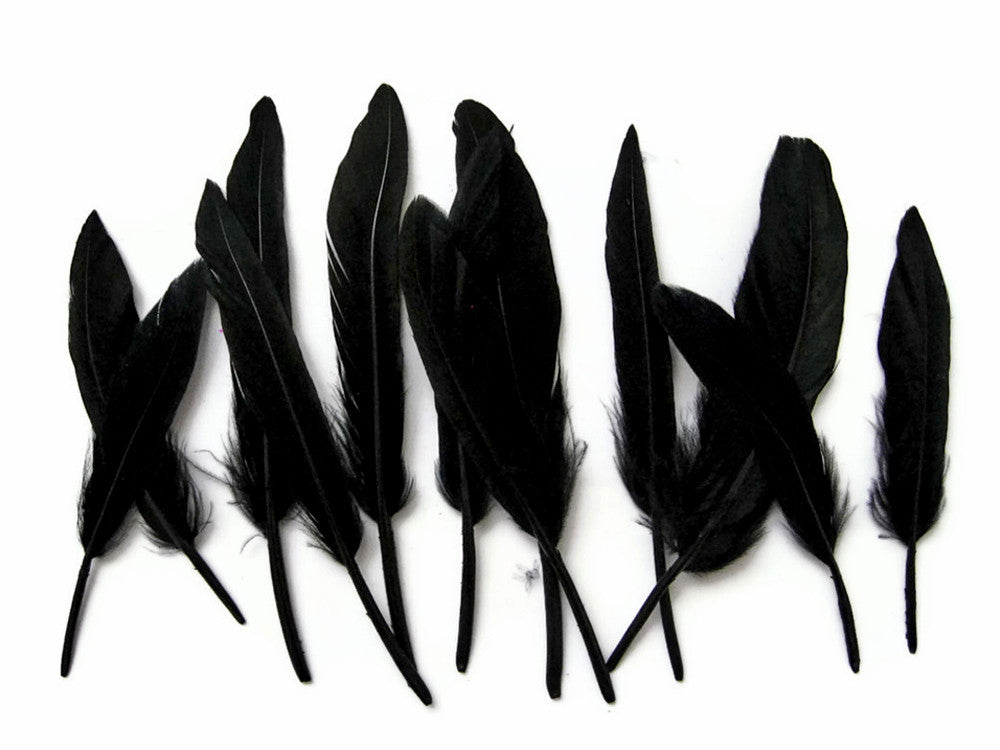 1/4 Lb. - Black Dyed Duck Cochettes Loose Wing Quill Wholesale Feather (Bulk)