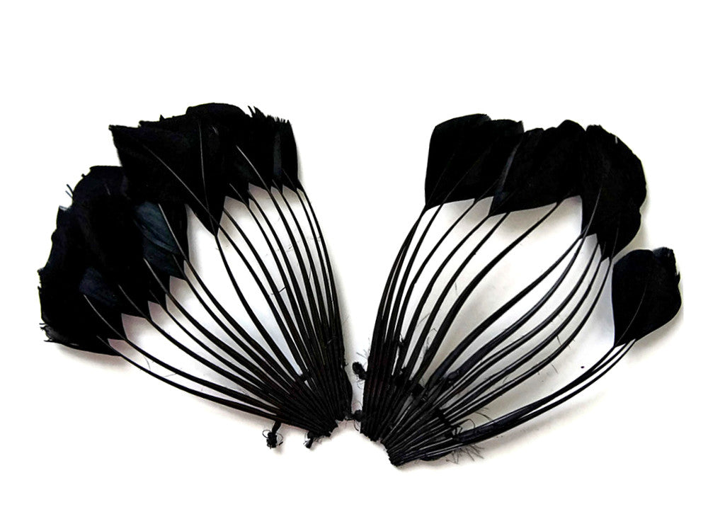 1 Piece - Black Dyed Stripped Duck Cochette Center Fan Feather Pad