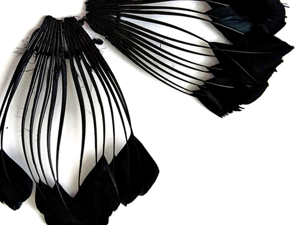 1 Piece - Black Dyed Stripped Duck Cochette Center Fan Feather Pad