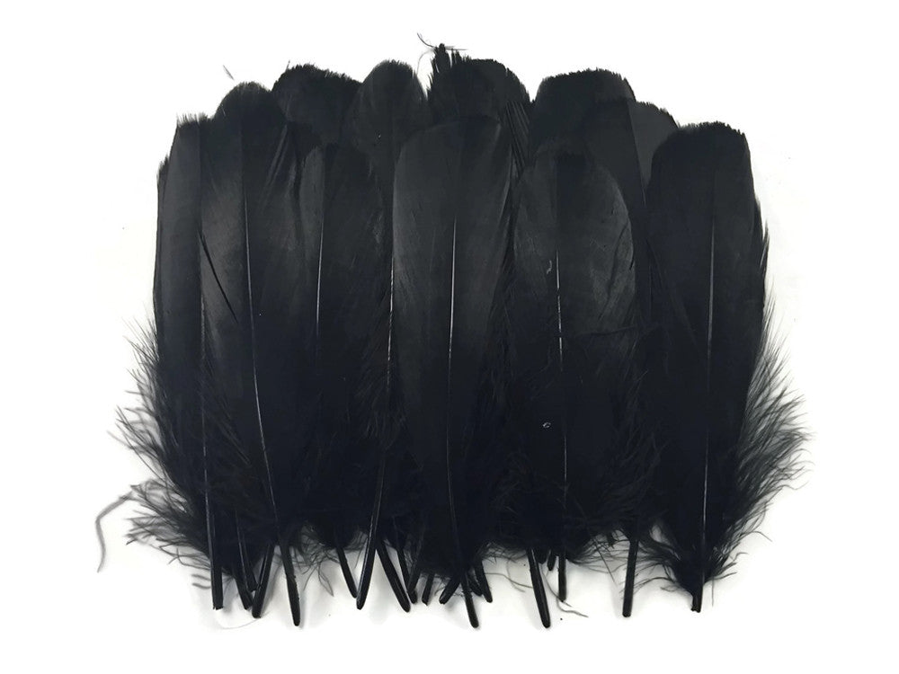 1/4 Lb - Black Goose Nagoire Wholesale Feathers (Bulk)