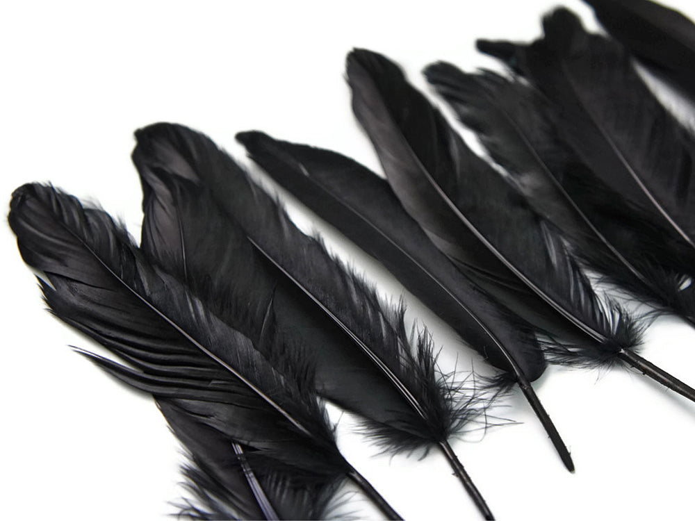 1 Pack - Black Goose Satinettes Pallet Soft Wing Quill Loose Feathers - 0.3 Oz