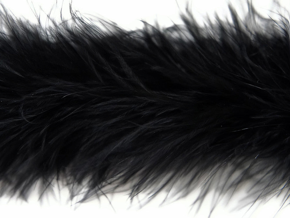 2 Yards - Black Turkey Medium Weight Marabou Feather Boa 25 Gram