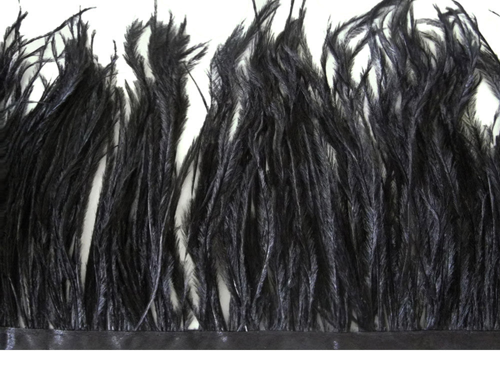 Black Ostrich Fringe, popular 10 Yards - Black Ostrich Fringe Trim Wholesale Feather (Bulk) : 4496