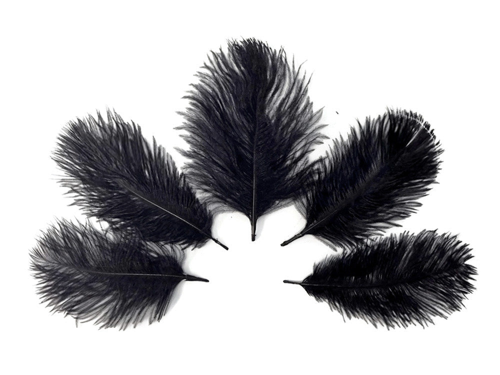 Wholesale Pack - Black Ostrich Small Confetti Feathers (Bulk)