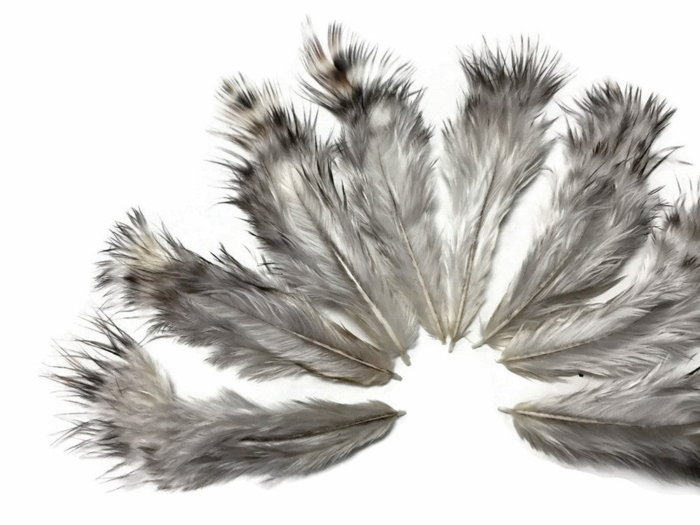 1 Dozen - Unique Grizzly Mini Rooster Chickabou Fluff Whiting Hair Feathers