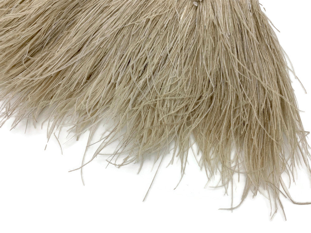 1/2 Yard - 6-8" Bleached Ivory Peacock Flue / Herl Strung Wholesale Feathers (Bulk)