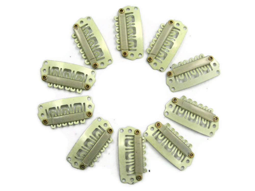 10 Pieces - Blonde Hair Extension Snap U - Clip. 28 Mm