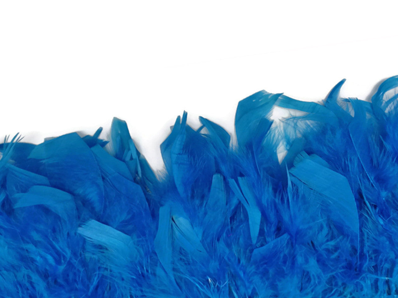 1 Yard - Turquoise Blue Chandelle Turkey Fluffy Feather Trim