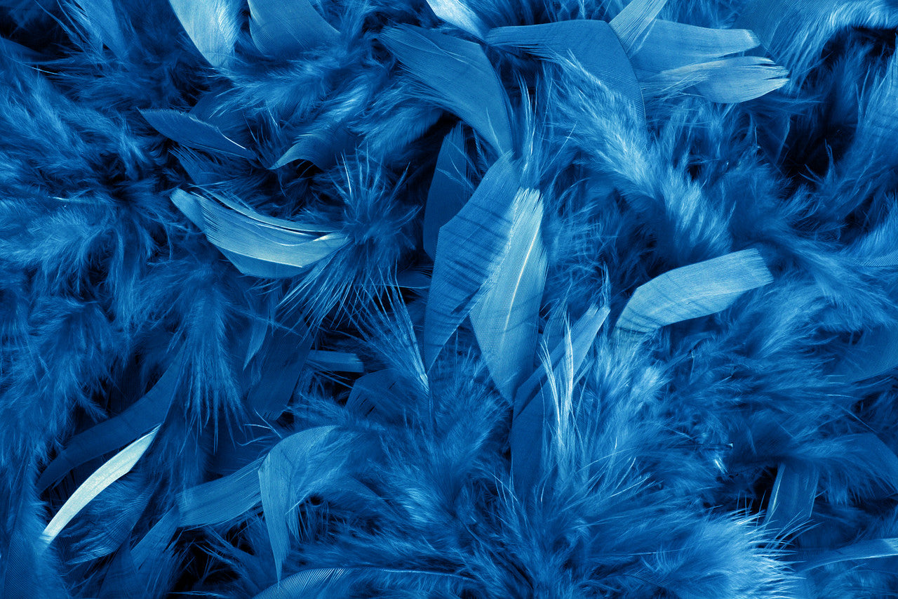 1 Yard - Turquoise Blue Chandelle Turkey Fluffy Feather Trim