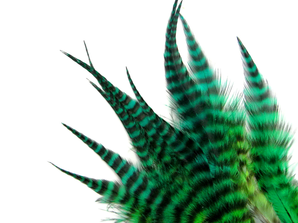 1 Dozen - Short Bluemoon Whiting Farm Rooster Saddle Hair Extension Feather Blendz