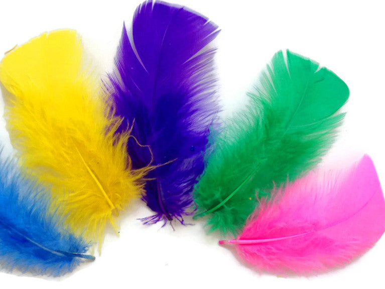 1/4 Lb - Bright Mix Turkey T-Base Plumage Wholesale Feathers (Bulk)