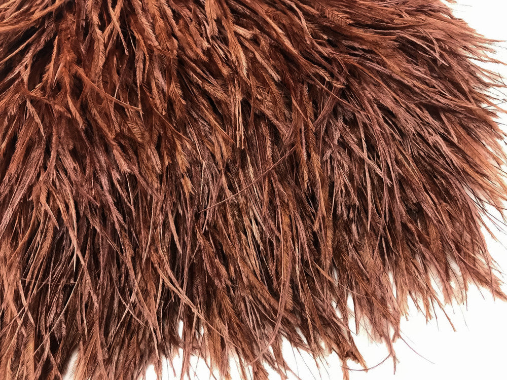 6 Inch Strip - Brown Ostrich Fringe Trim Feather