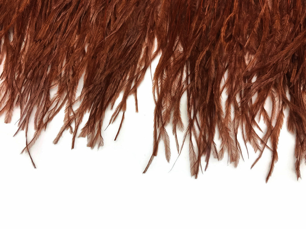 1 Yard - Brown Ostrich Fringe Trim Wholesale Feather (Bulk)