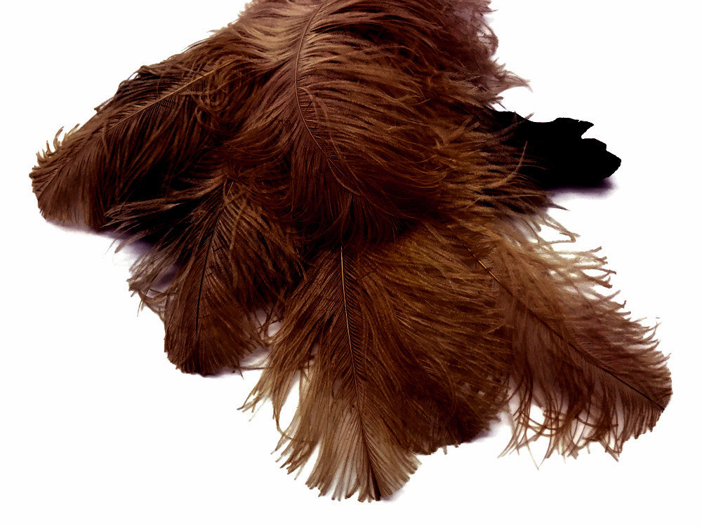 10 Pieces - 18-24" Brown Large Prime Grade Ostrich Wing Plume Centerpiece Feathers