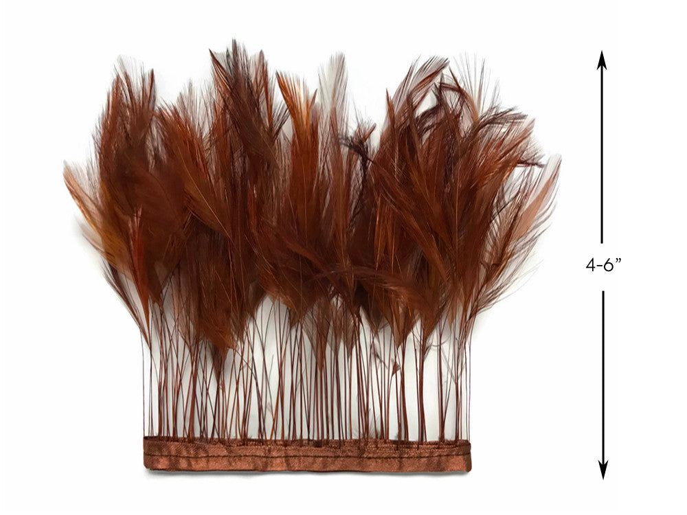 1 Dozen - Brown Stripped Rooster Neck Hackle Eyelash Feather