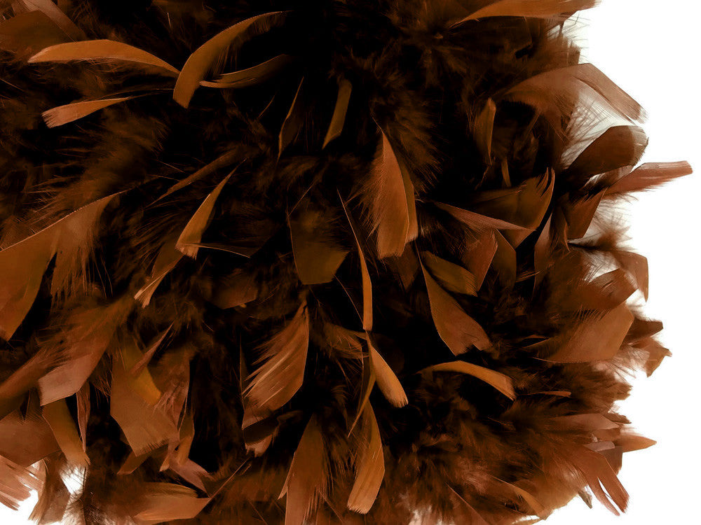 2 Yards - Brown Heavy Weight Chandelle Feather Boa | 80 Gram