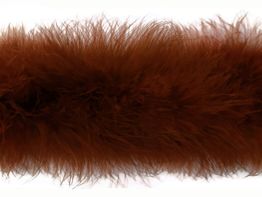 2 Yards - Brown Turkey Medium Weight Marabou Feather Boa 25 Gram