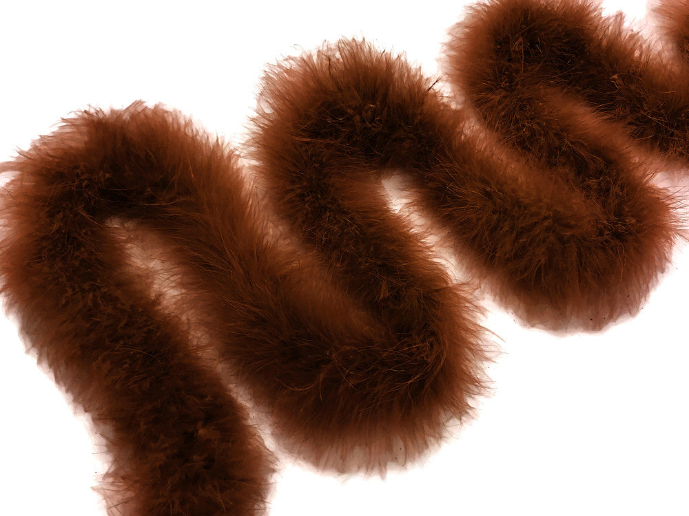 2 Yards - Brown Turkey Medium Weight Marabou Feather Boa 25 Gram