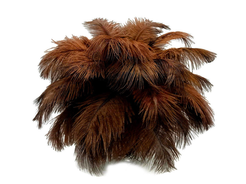 10 Pieces - 6-8" Brown Ostrich Dyed Drabs Body Feathers