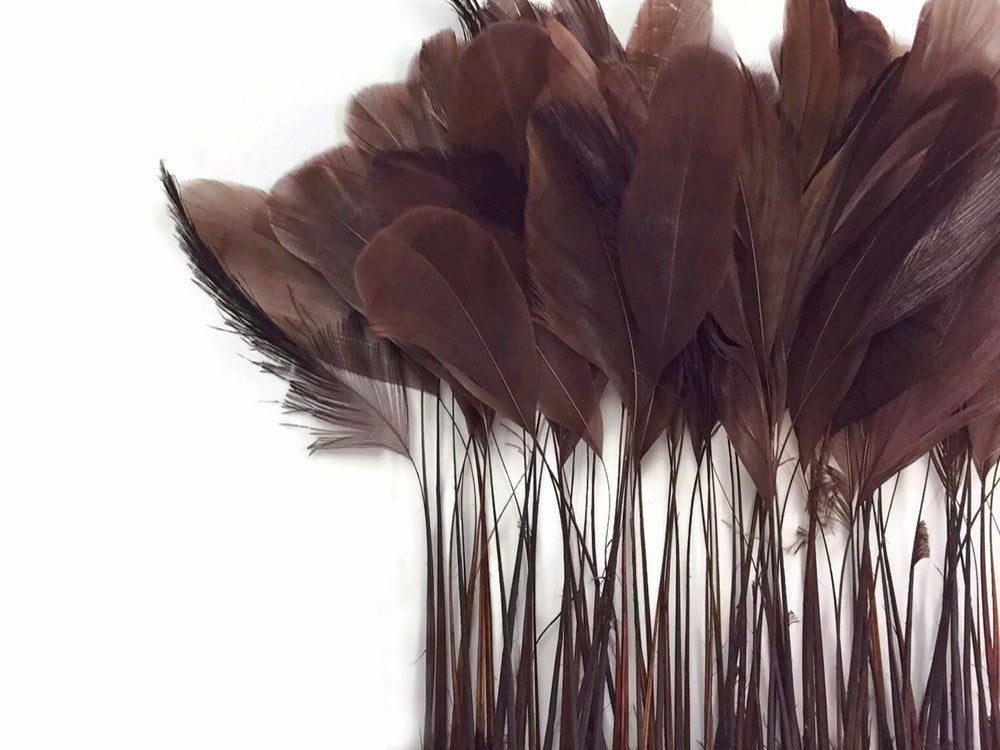 1 Dozen - Brown Stripped Rooster Coque Tail Feathers