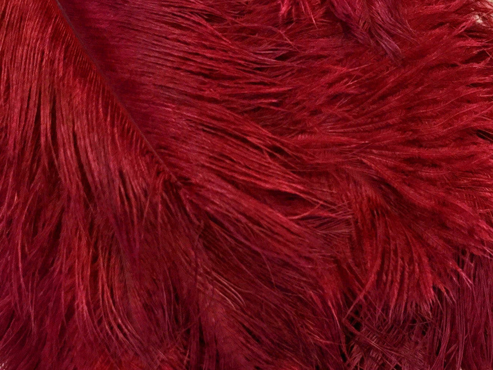 10 Pieces - 8-10" Burgundy Ostrich Dyed Drabs Feathers