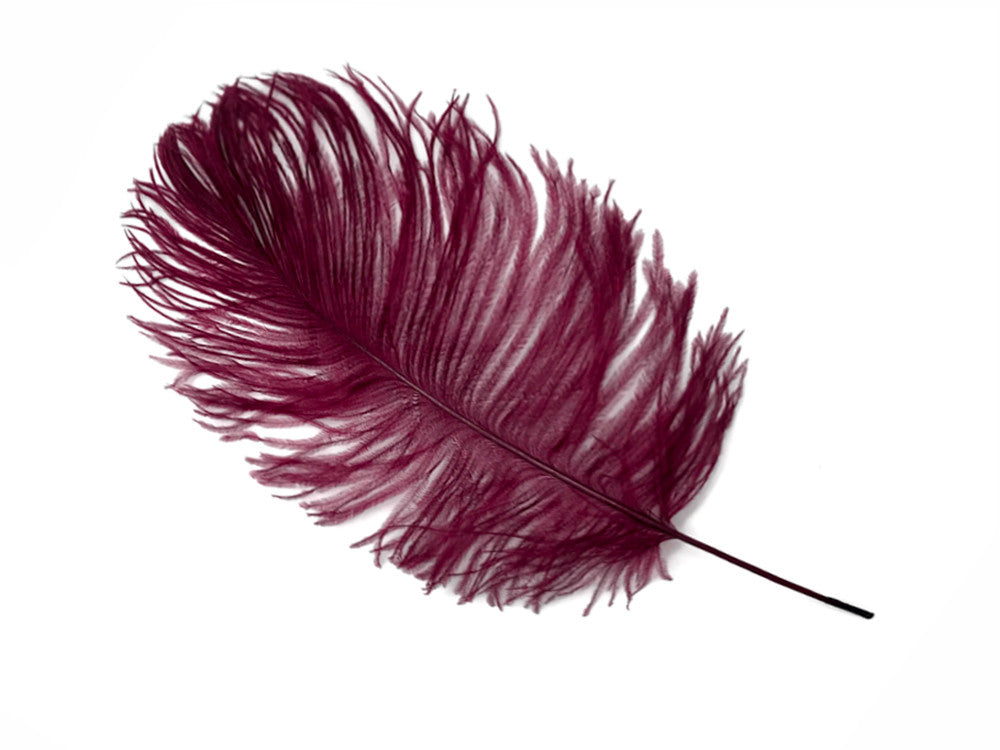 1/2 Lb - 12-16" Burgundy Ostrich Tail Wholesale Fancy Feathers (Bulk)