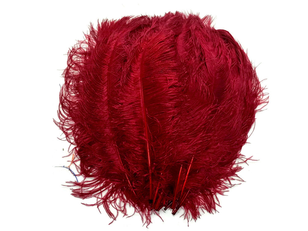 2 Pieces - 18-24" Burgundy Large Prime Grade Ostrich Wing Plume Centerpiece Feathers