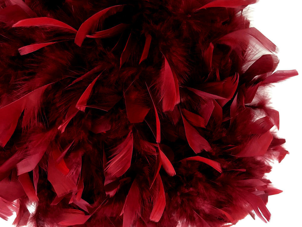 2 Yards - Burgundy Heavy Weight Chandelle Feather Boa | 80 Gram