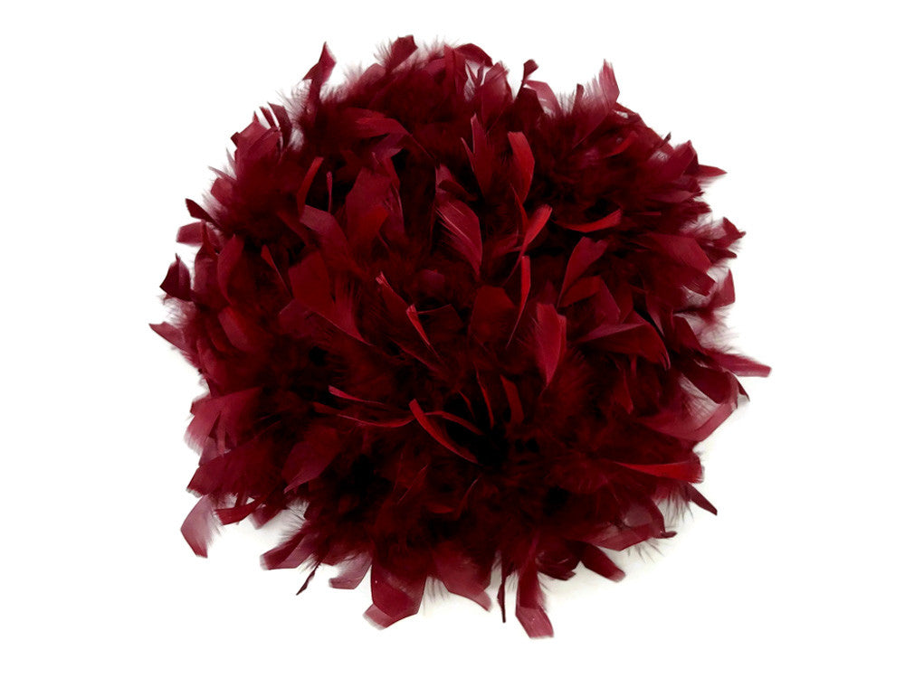 2 Yards - Burgundy Heavy Weight Chandelle Feather Boa | 80 Gram