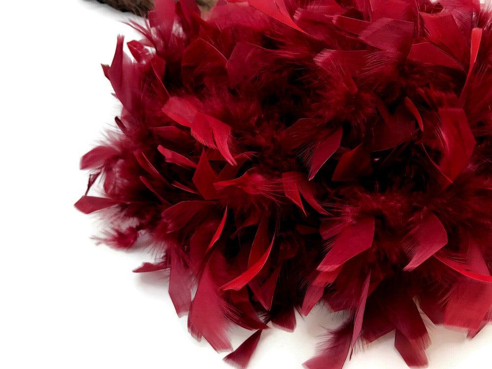 2 Yards - Burgundy Heavy Weight Chandelle Feather Boa | 80 Gram