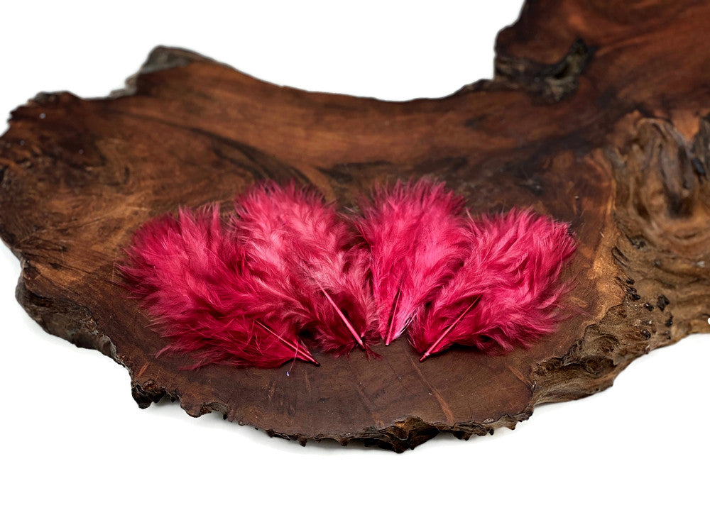 1/4 Lb - Burgundy Turkey Marabou Short Down Fluffy Loose Wholesale Feathers (Bulk)