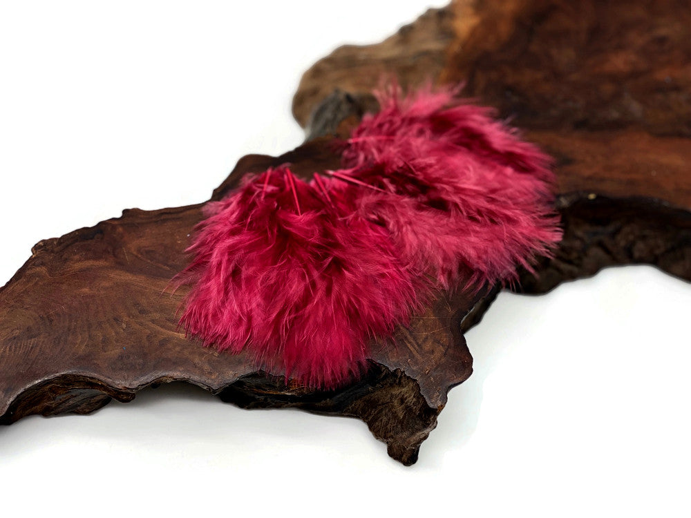 1/4 Lb - Burgundy Turkey Marabou Short Down Fluffy Loose Wholesale Feathers (Bulk)