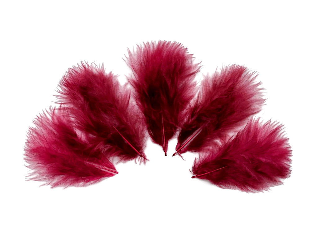 1 Pack - Burgundy Turkey Marabou Short Down Fluff Loose Feathers 0.10 Oz.