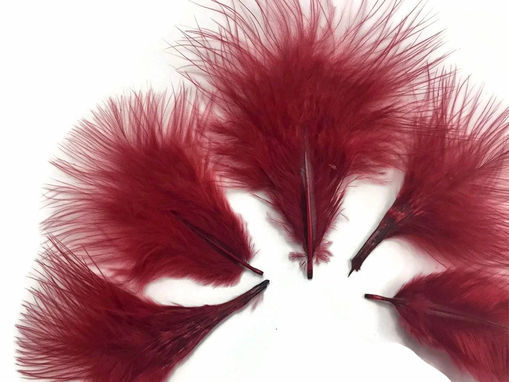 1 Pack - Burgundy Turkey Marabou Short Down Fluff Loose Feathers 0.10 Oz.