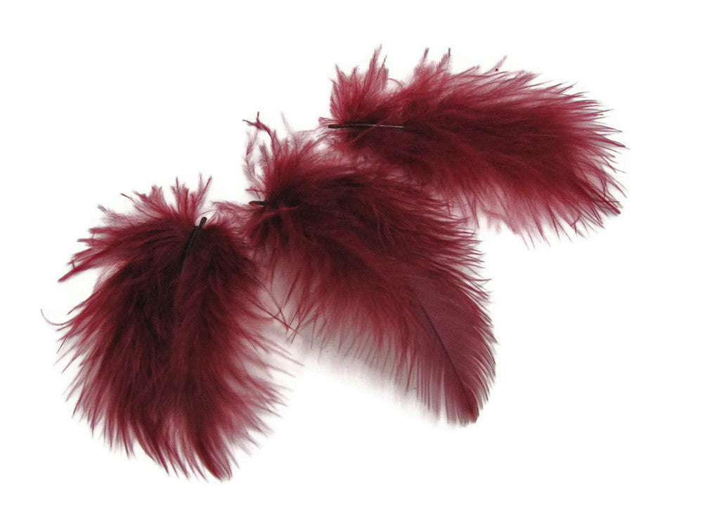 1/4 Lb - Burgundy Turkey Marabou Short Down Fluffy Loose Wholesale Feathers (Bulk)