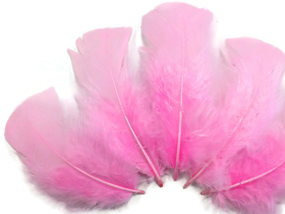 1/4 Lb - Candy Pink Turkey T-Base Wholesale Body Plumage Feathers (Bulk)
