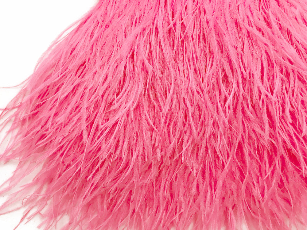 6 Inch Strip - Candy Pink Ostrich Fringe Trim Feather