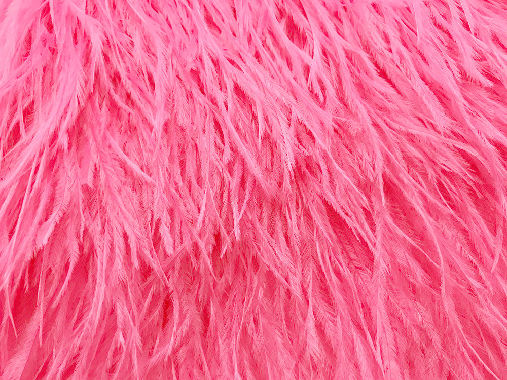 10 Yards - Candy Pink Ostrich Fringe Trim Wholesale Feather (Bulk)