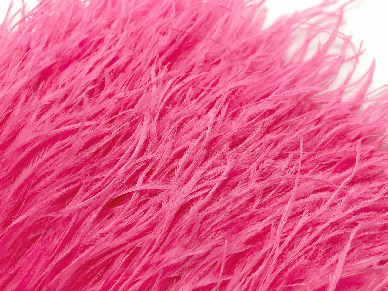 1 Yard - Candy Pink Ostrich Fringe Trim Wholesale Feather (Bulk)