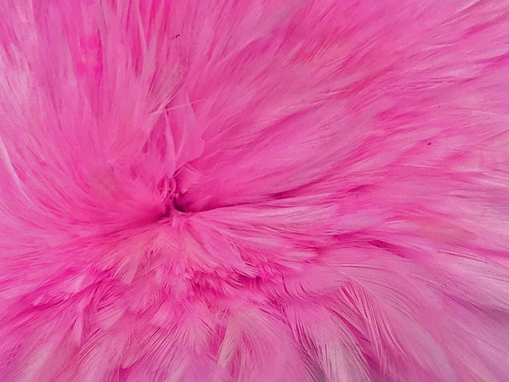 1 Yard – 4-6” Dyed Candy Pink Strung Chinese Rooster Saddle Wholesale Feathers (Bulk)