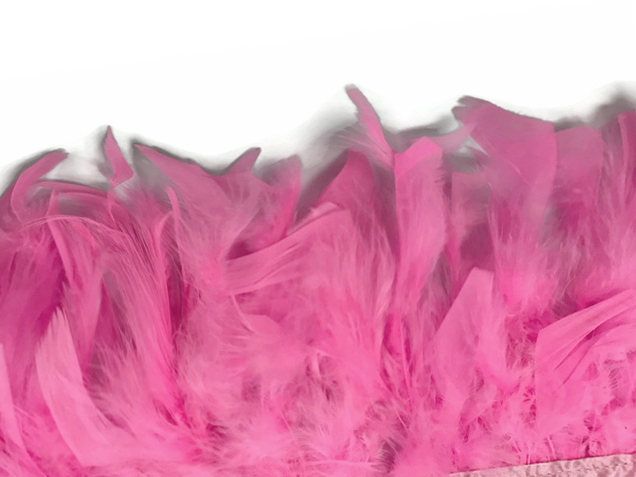 1 Yard – Candy Pink Chandelle Turkey Fluffy Feather Trim 