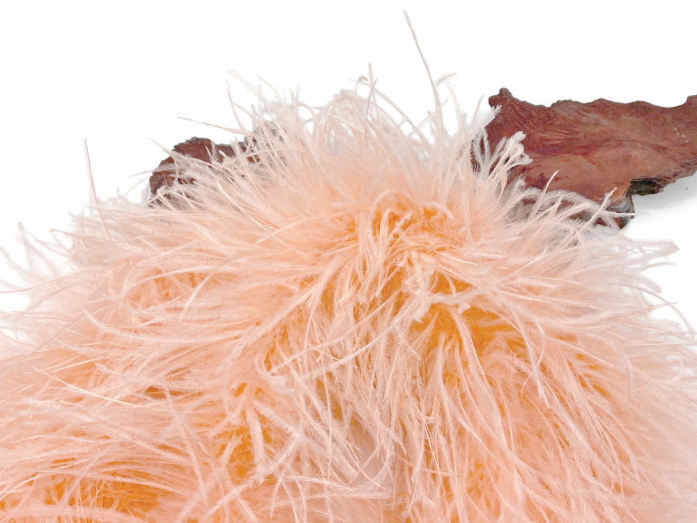 2 Yards - Champagne 3 Ply Ostrich Medium Weight Fluffy Feather Boa