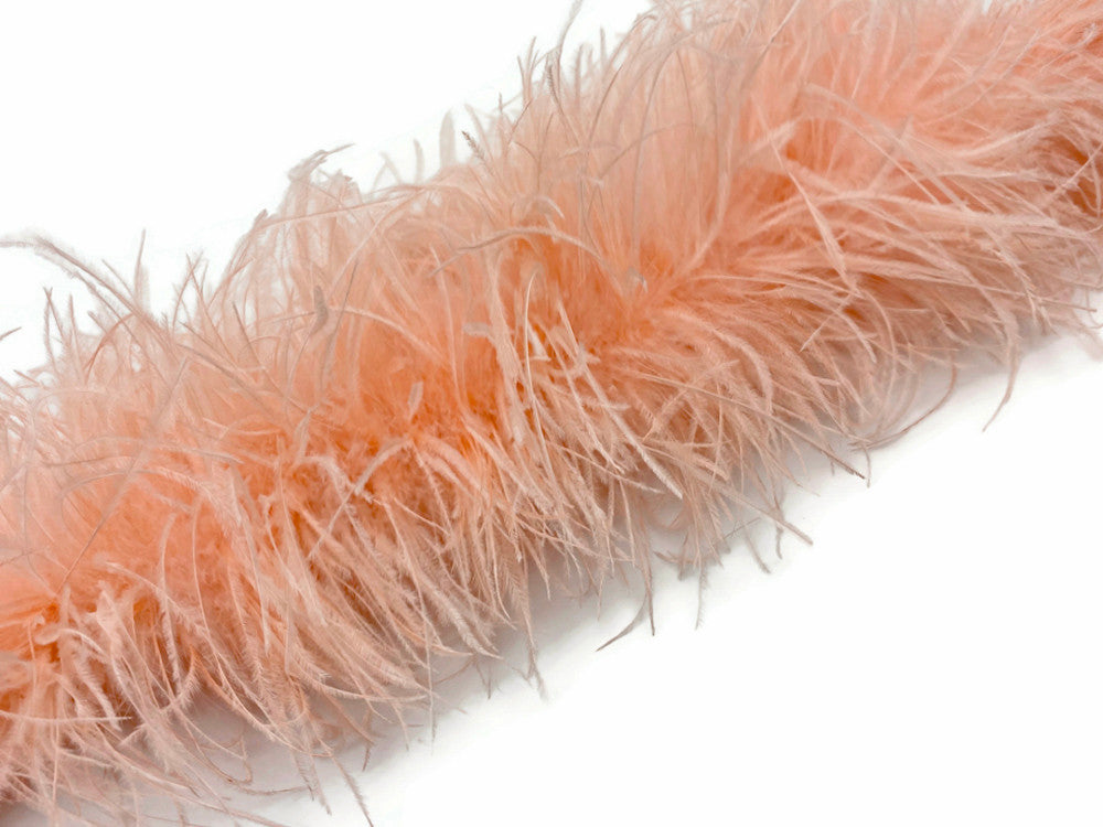 2 Yards - Champagne 3 Ply Ostrich Medium Weight Fluffy Feather Boa