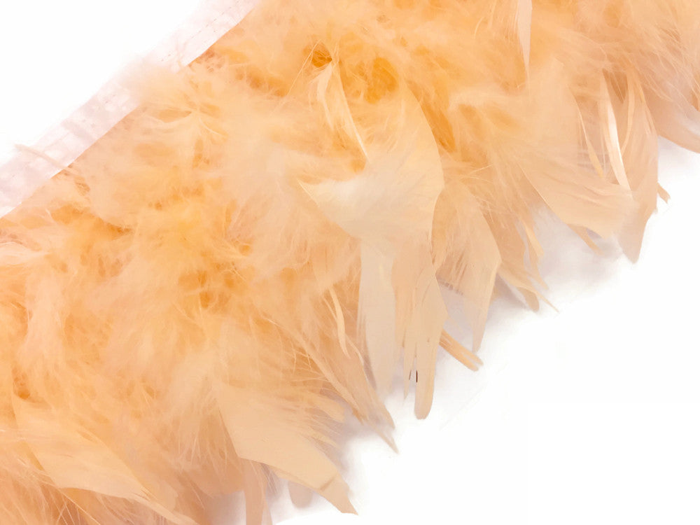 1 Yard – Champagne Chandelle Turkey Fluffy Feather Trim