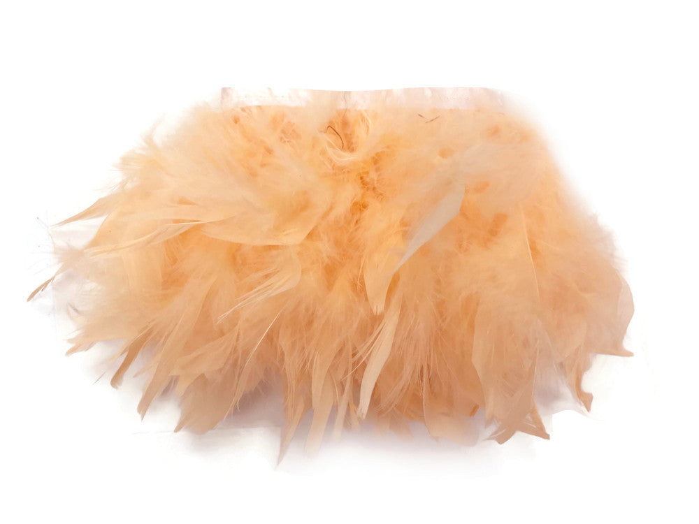 1 Yard – Champagne Chandelle Turkey Fluffy Feather Trim