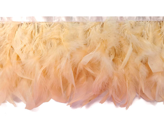 1 Yard – Champagne Chandelle Turkey Fluffy Feather Trim