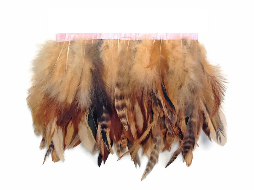 1 Yard - Champagne Chinchilla Rooster Feathers Trim