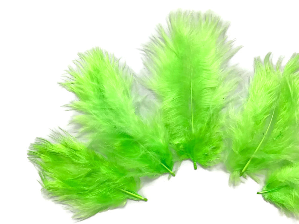 1 Pack - Chartreuse Green Turkey Marabou Short Down Fluff Loose Feathers 0.10 Oz.