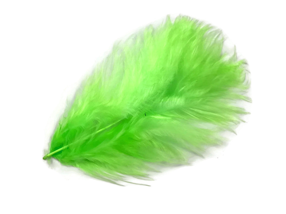 1/4 Lb - Chartreuse Green Turkey Marabou Short Down Fluffy Loose Wholesale Feathers (Bulk)